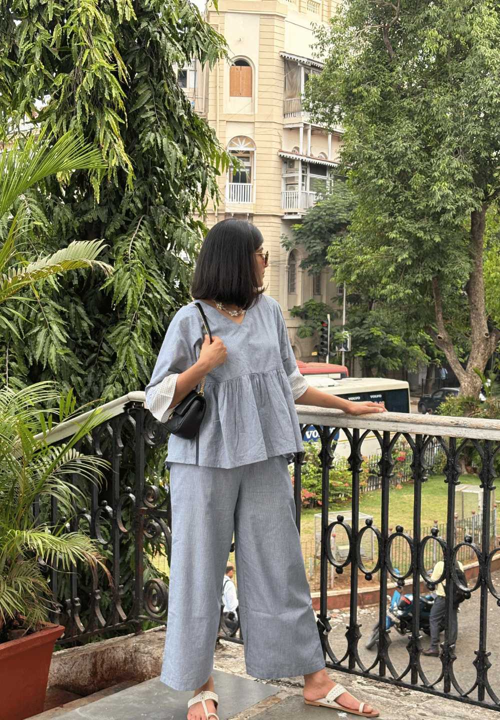Slow Light Co-ord in Blue Gingham
