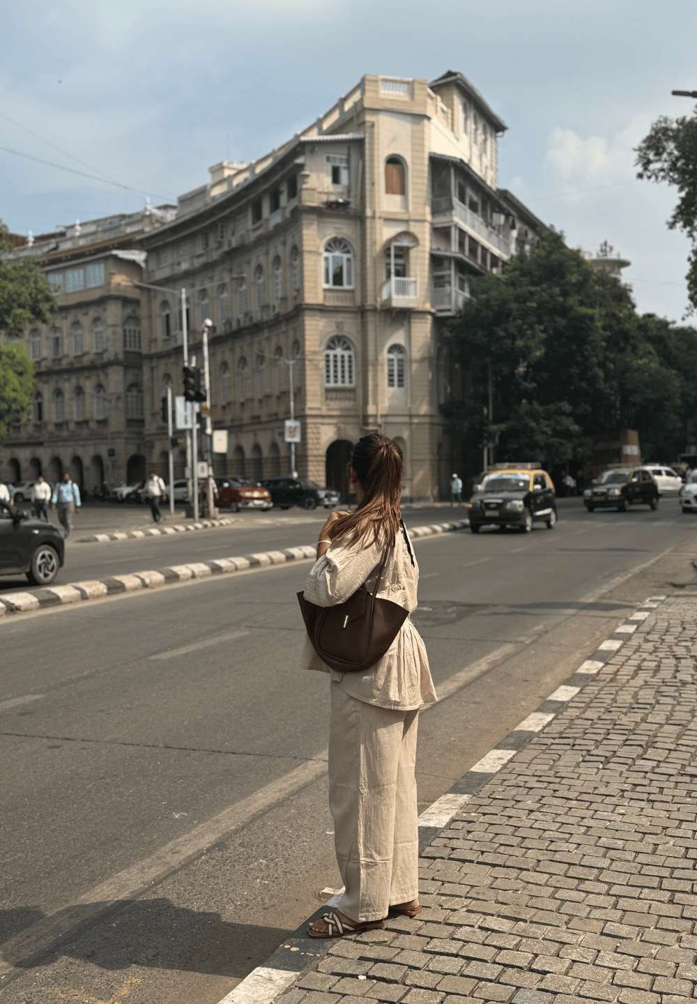 Slow Light Co-ord in Beige Gingham
