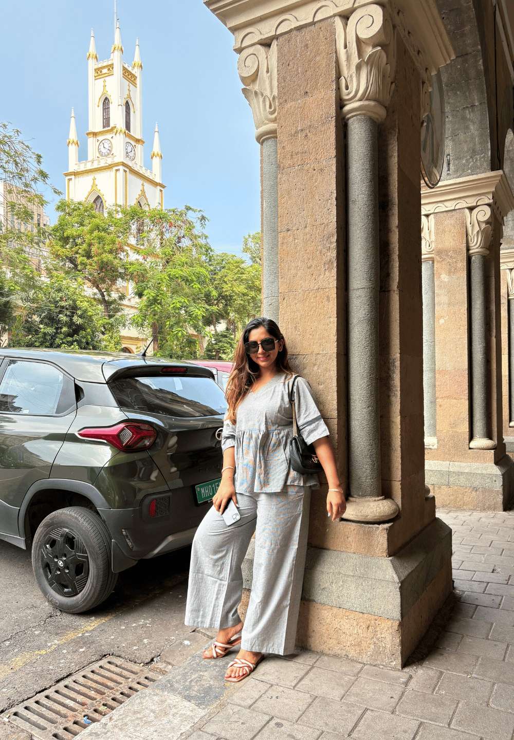 Slow Light Co-ord in Grey Gingham